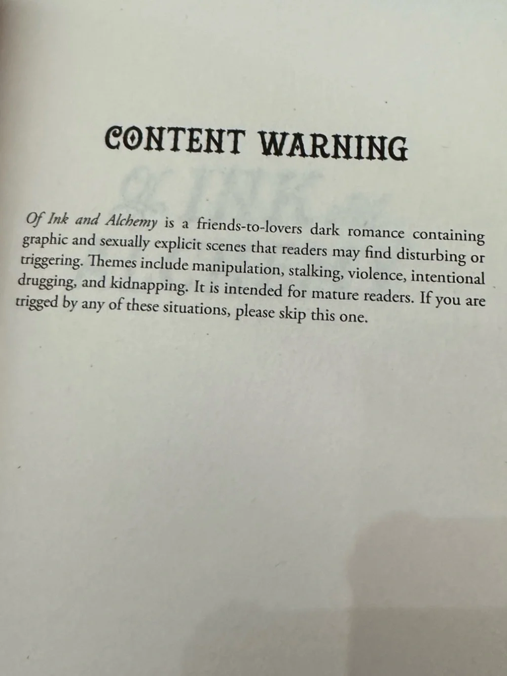 Of Ink & Alchemy by Sloane St. James Dark Romance Paperback Book BookTok